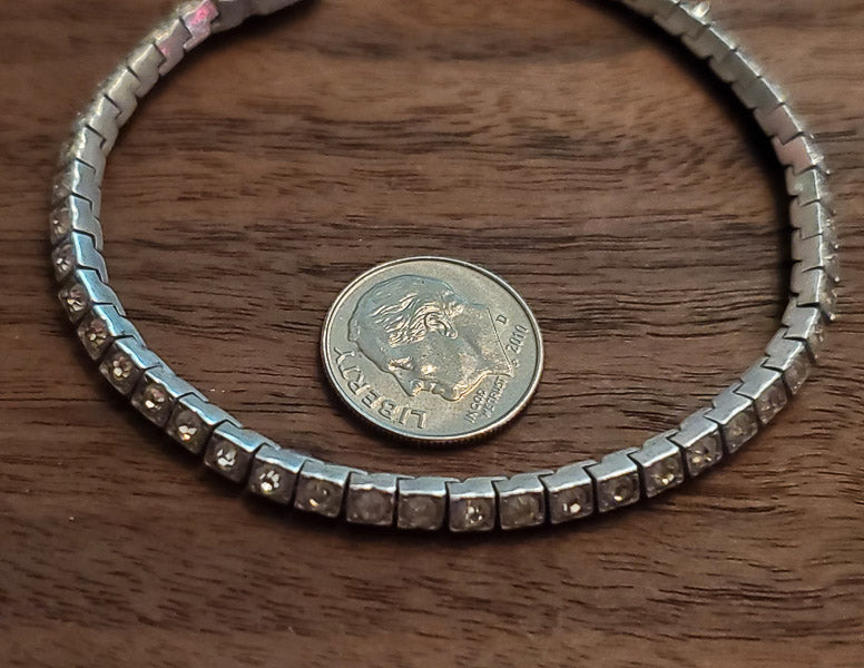 Vintage Sterling Silver Rhinestone Bracelet