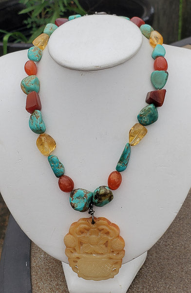 Multi Gemstone Sterling Necklace