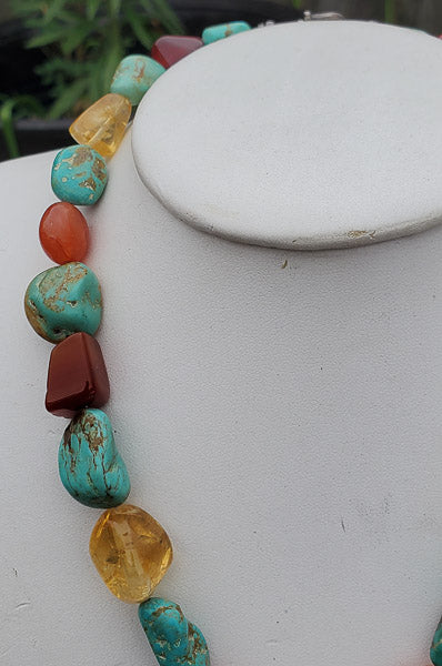 Multi Gemstone Sterling Necklace