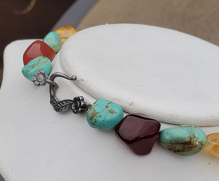 Multi Gemstone Sterling Necklace