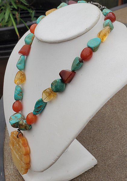 Multi Gemstone Sterling Necklace