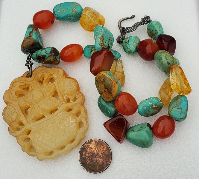 Multi Gemstone Sterling Necklace