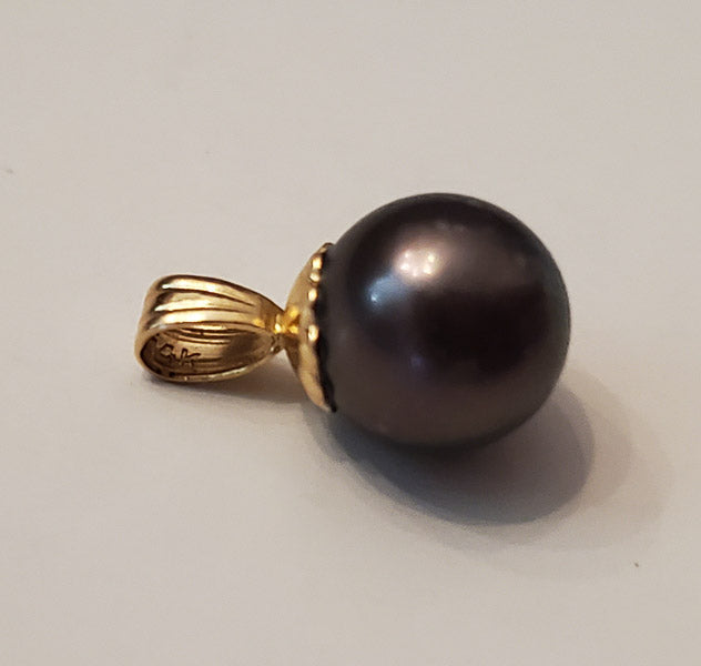 7mm Tahitian Pearl 14k Gold Pendant