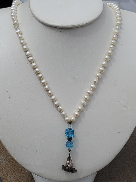6.5mm Pearl Strand Necklace with Sterling Latch