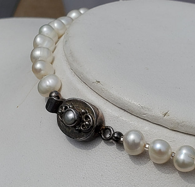 6.5mm Pearl Strand Necklace with Sterling Latch