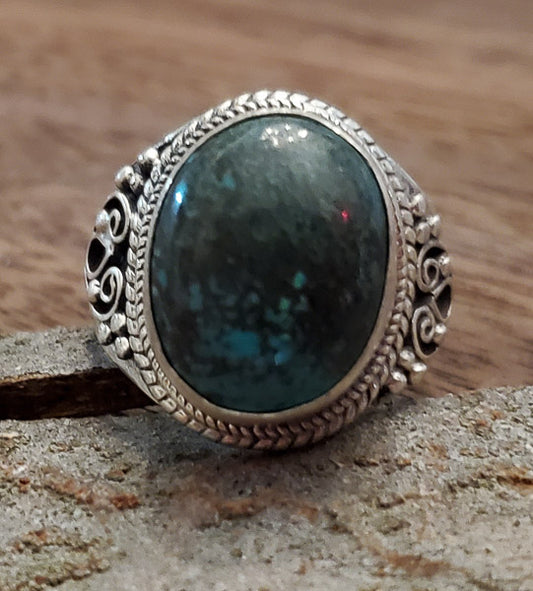 Turquoise Sterling Silver Ring Sz 7.25
