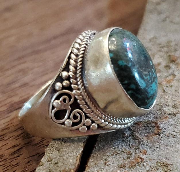 Turquoise Sterling Silver Ring Sz 7.25