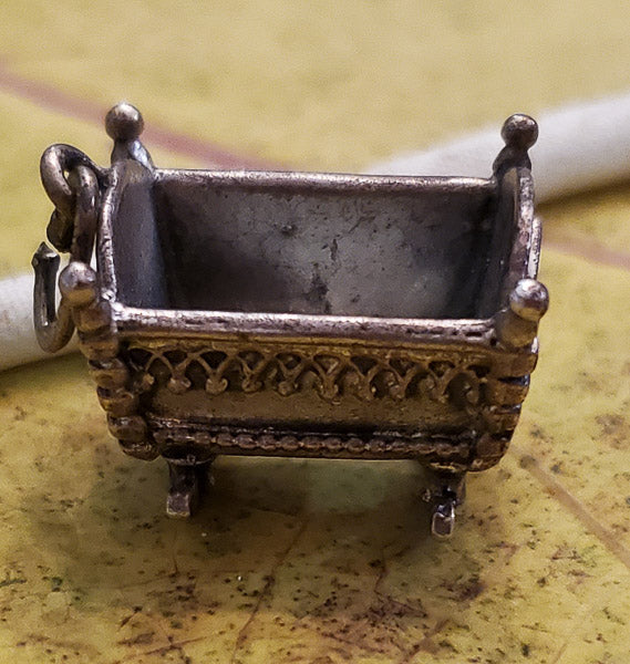 Vintage Beau Sterling Silver Baby Crib Charm