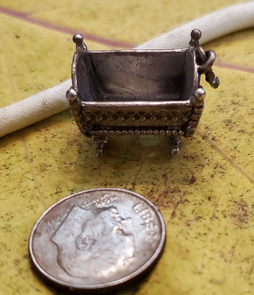 Vintage Beau Sterling Silver Baby Crib Charm