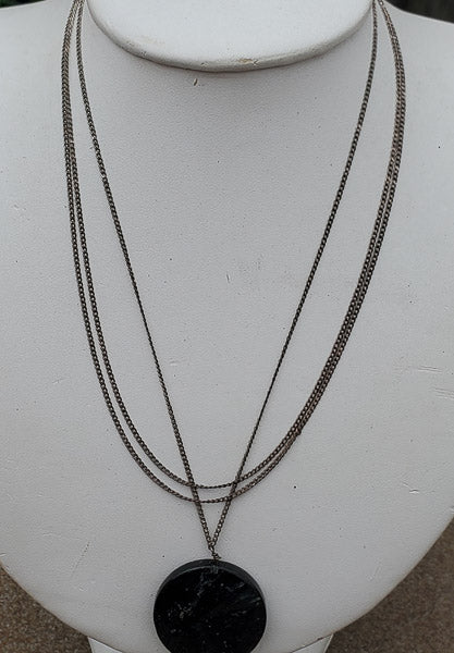 Large Stone Sterling Silver Layered Necklace