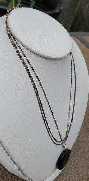 Large Stone Sterling Silver Layered Necklace