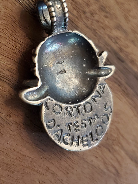 800 Silver Cortona Acheloos Testa Pendant