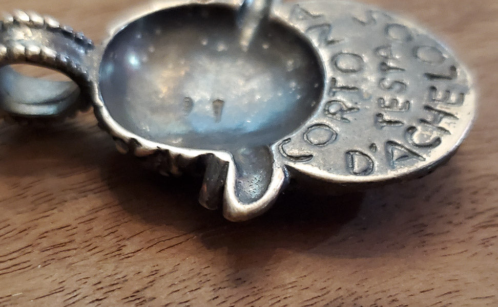 800 Silver Cortona Acheloos Testa Pendant