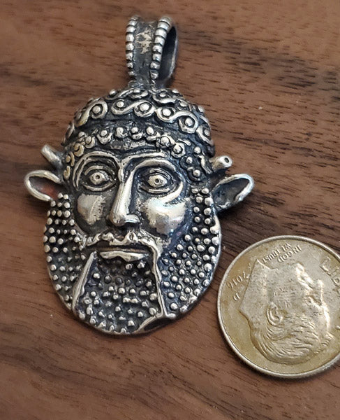 800 Silver Cortona Acheloos Testa Pendant