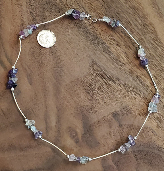 Stone Nugget Sterling Silver Necklace