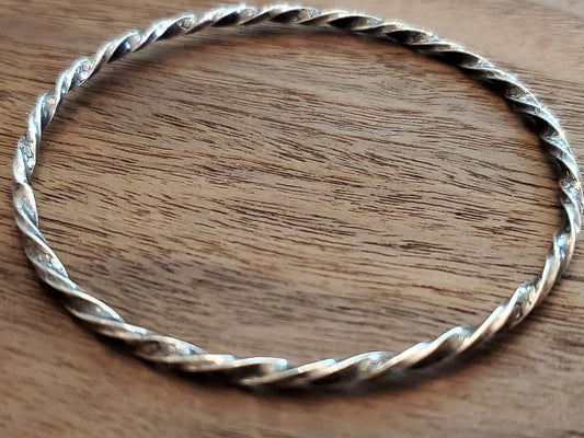 Sterling Twisted Design Bangle Bracelet