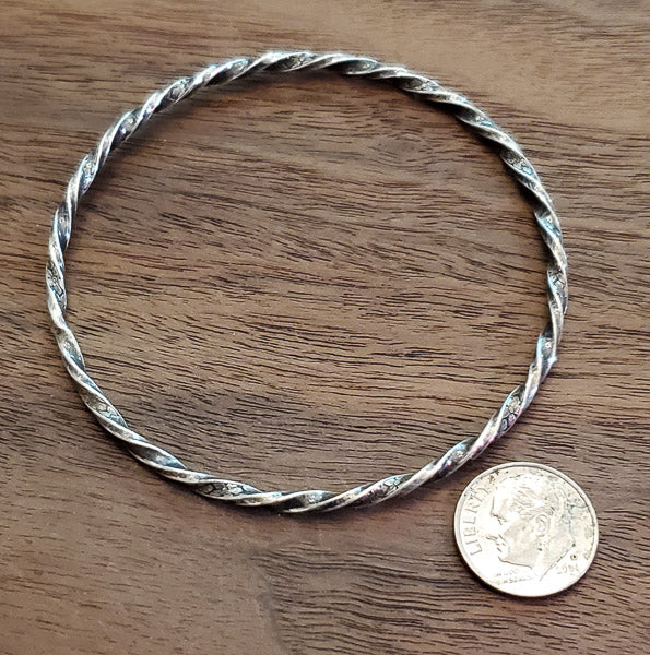 Sterling Twisted Design Bangle Bracelet