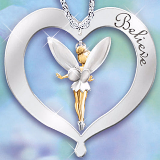 432-Adorable Tinkerbell "Believe" Necklace