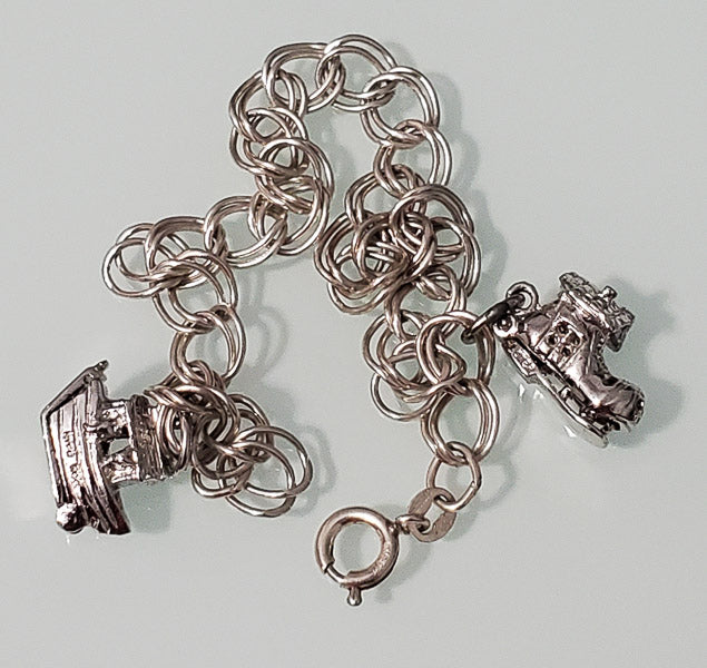 Awesome Vintage Sterling Charm Bracelet-1293