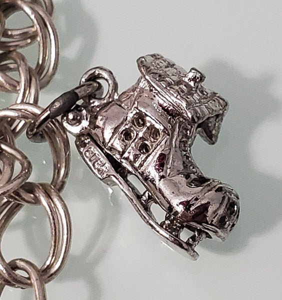 Awesome Vintage Sterling Charm Bracelet-1293