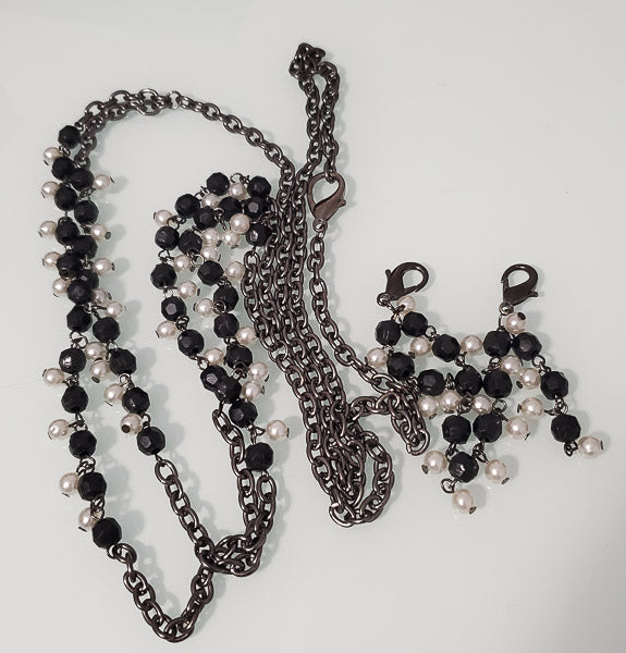 71279-Black Gun Coated 40" Beaded Necklace