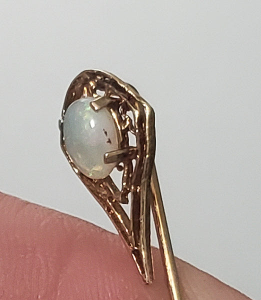 14k Gold Antique Firey Good Opal Stick or Label Pin