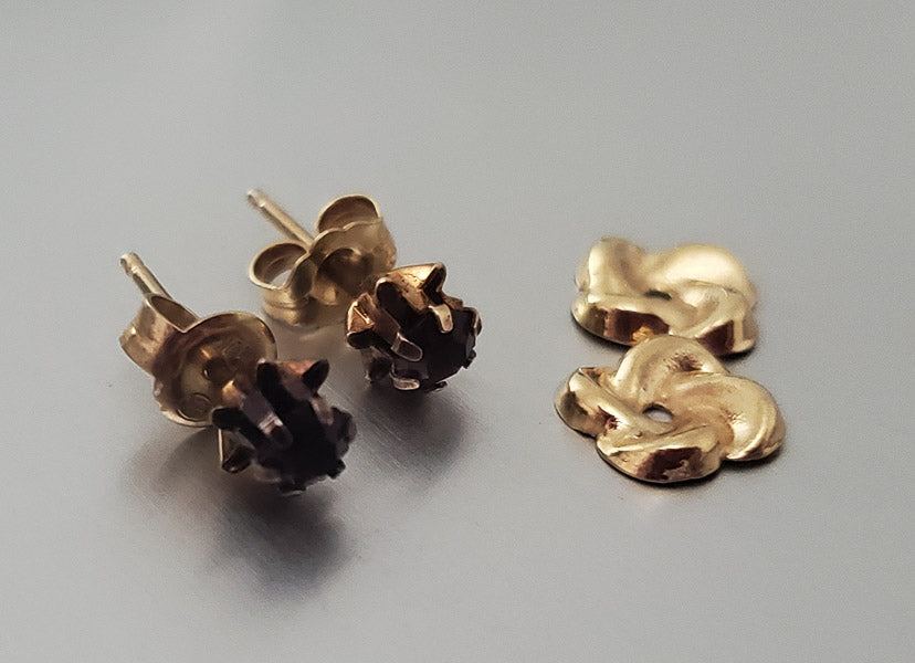 Vintage 14k Gold Earrings w/14k Enhancers