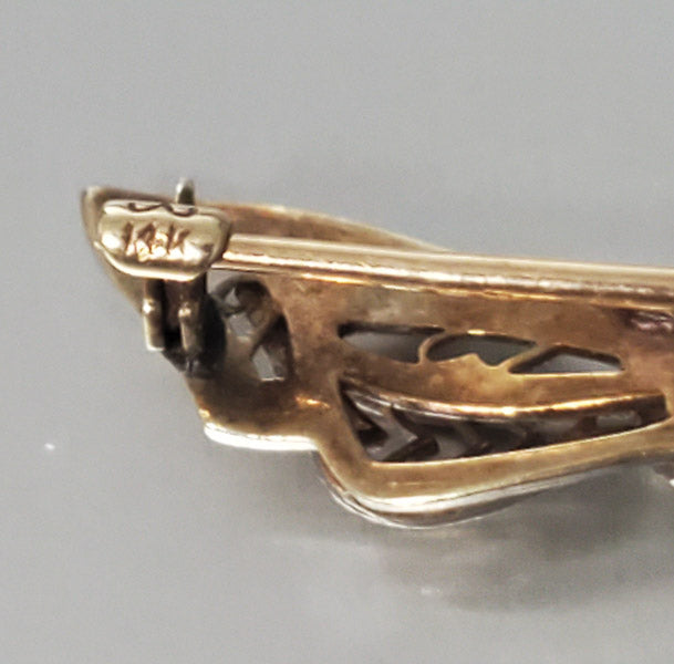 14k Gold Art Deco Brooch