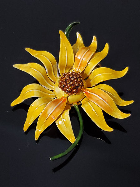 Original by Robert Large Enamel Daisy Brooch