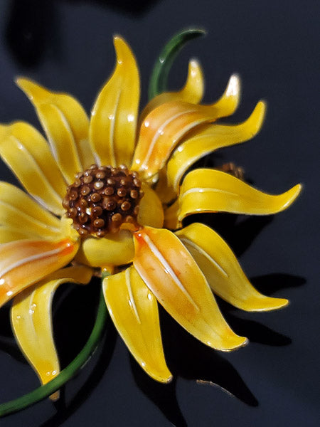 Original by Robert Large Enamel Daisy Brooch