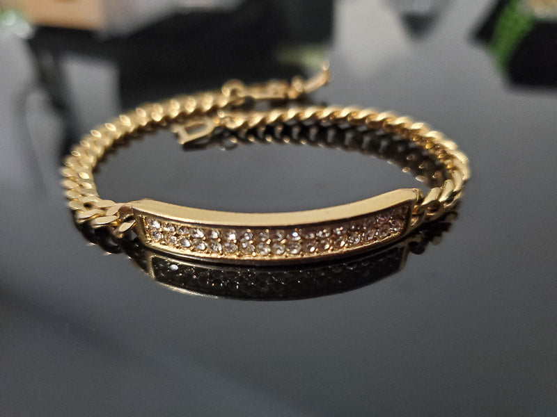 Christian Dior Gold Plated ID Bar Bracelet