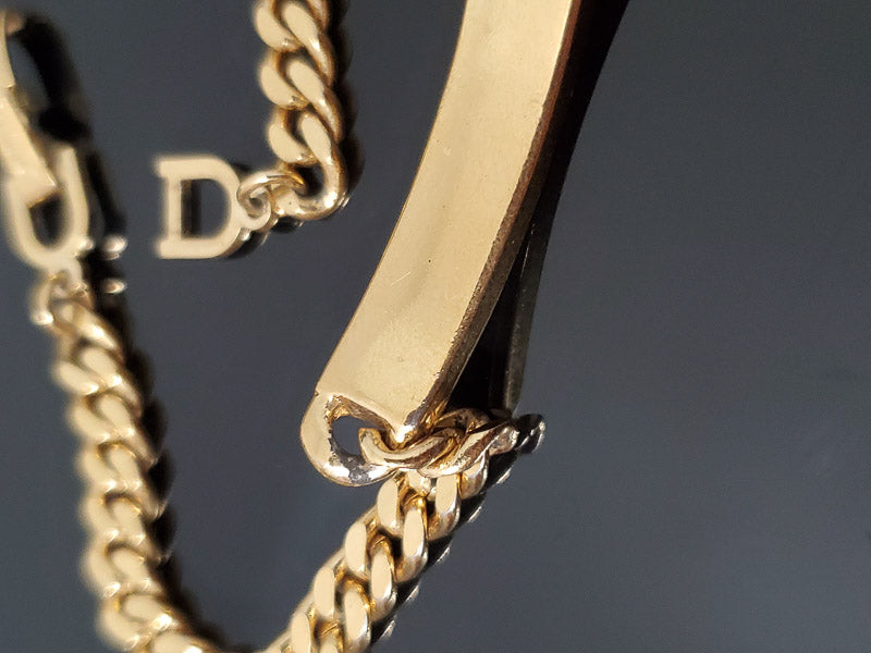 Christian Dior Gold Plated ID Bar Bracelet