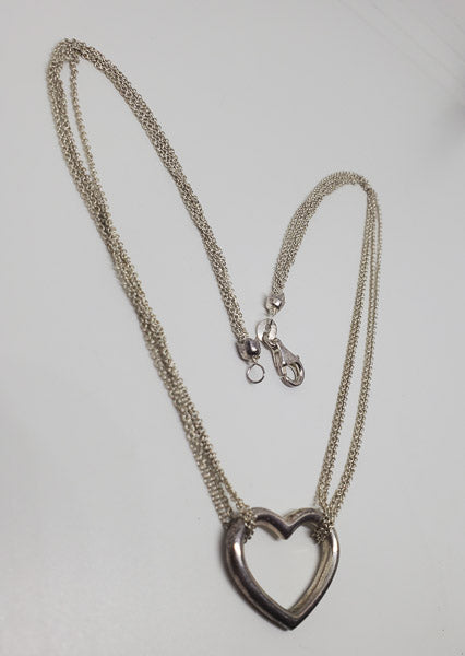 Open Heart Sterling Silver Necklace