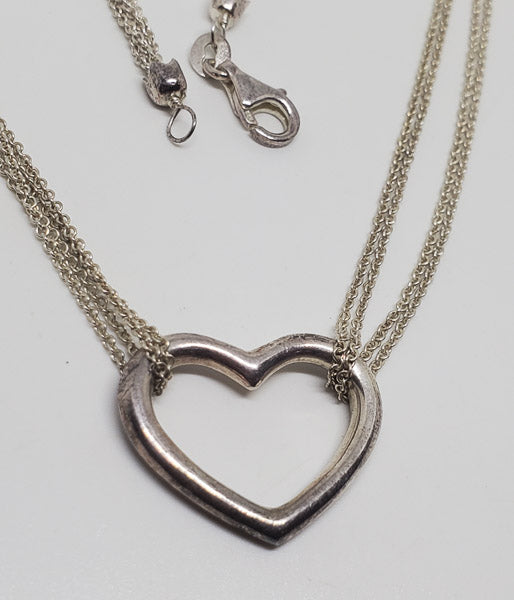 Open Heart Sterling Silver Necklace