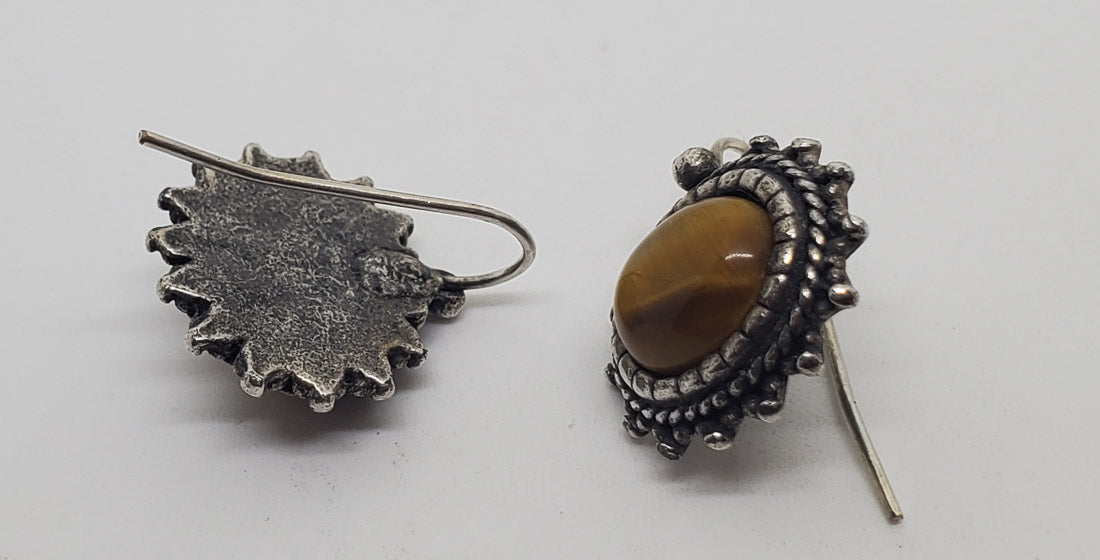 925 Sterling Silver Tigers Eye Earrings