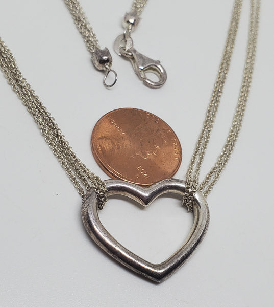 Open Heart Sterling Silver Necklace