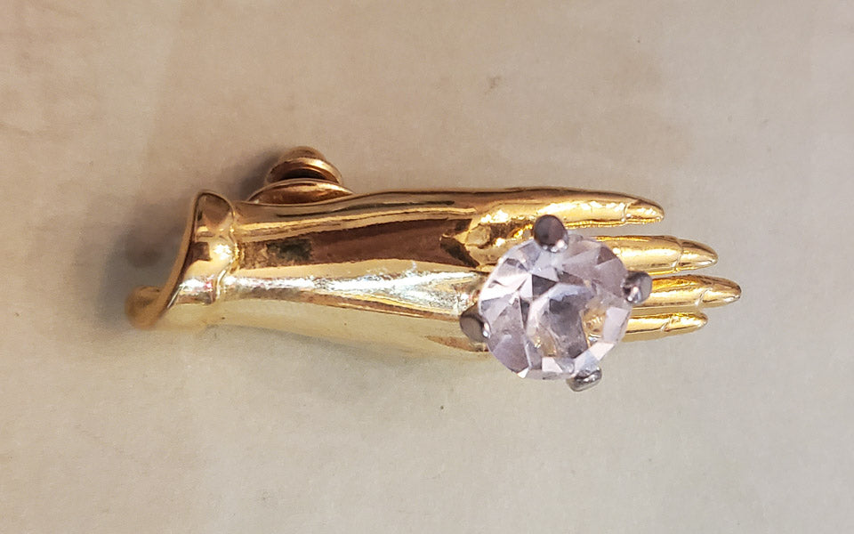 Rare M. JENT Ring Hand Pin Brooch