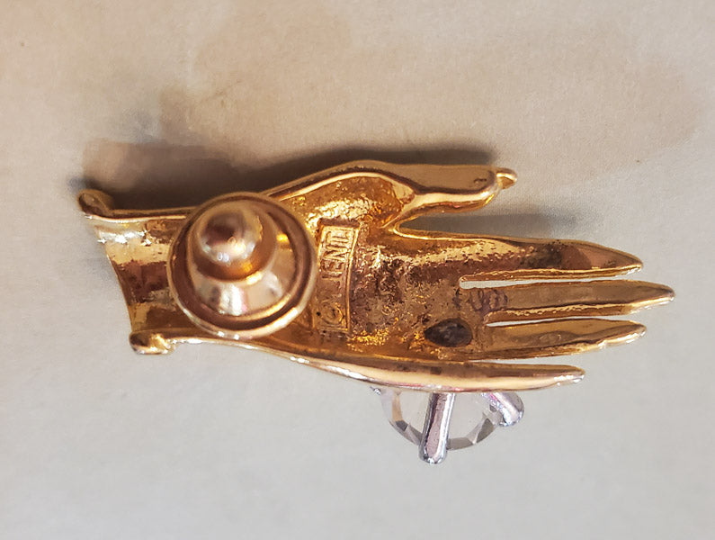 Rare M. JENT Ring Hand Pin Brooch