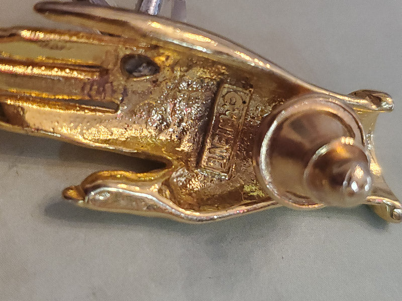 Rare M. JENT Ring Hand Pin Brooch