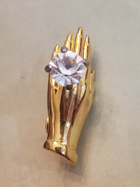 Rare M. JENT Ring Hand Pin Brooch
