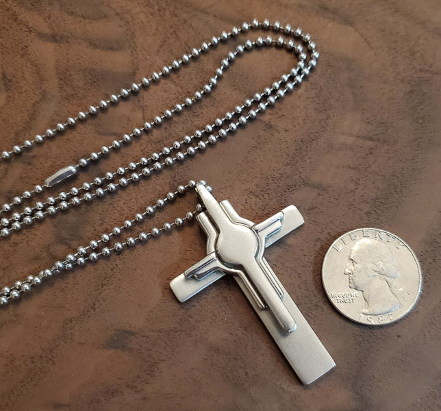 Thick Heavy Stainless Steel Cross Necklace