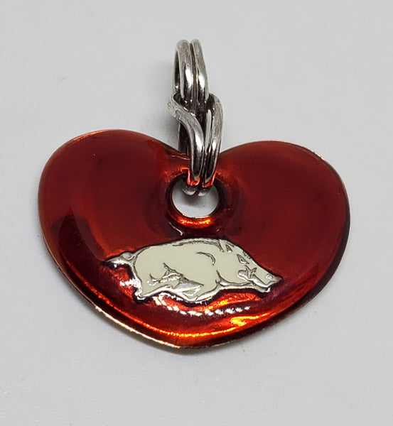 Go Hogs Arkansas Razorback Sterling Silver Pendant