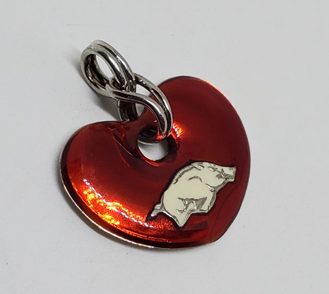 Go Hogs Arkansas Razorback Sterling Silver Pendant