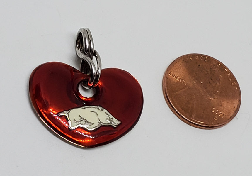 Go Hogs Arkansas Razorback Sterling Silver Pendant