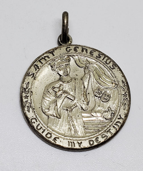 Saint Genesius Guide my Destiny Sterling Pendant