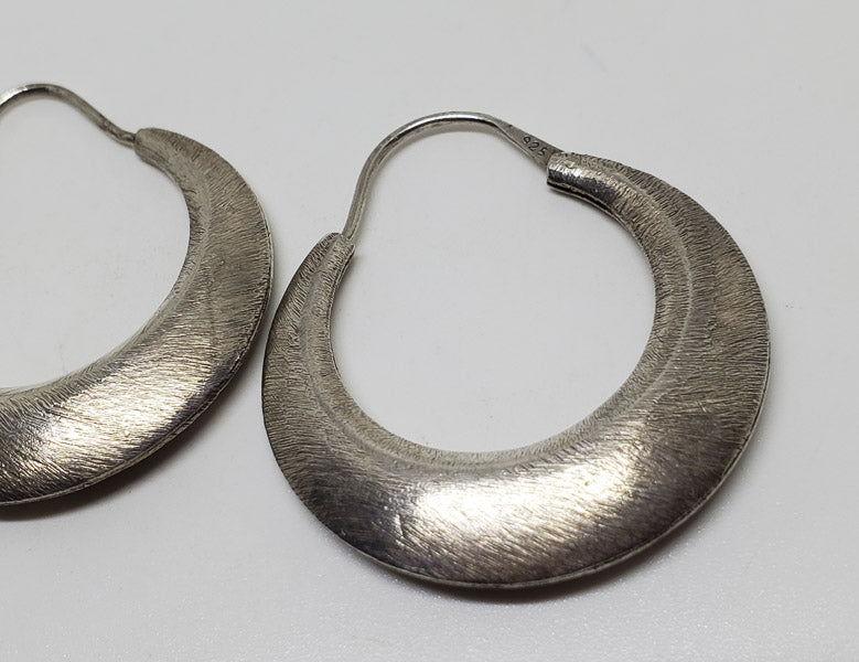 Satin Finished Sterling Silver Earrings