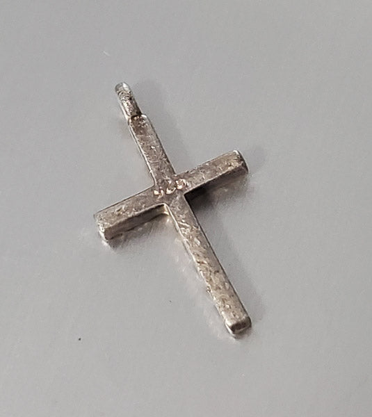 3712-Sterling Silver Rhinestone Cross Charm