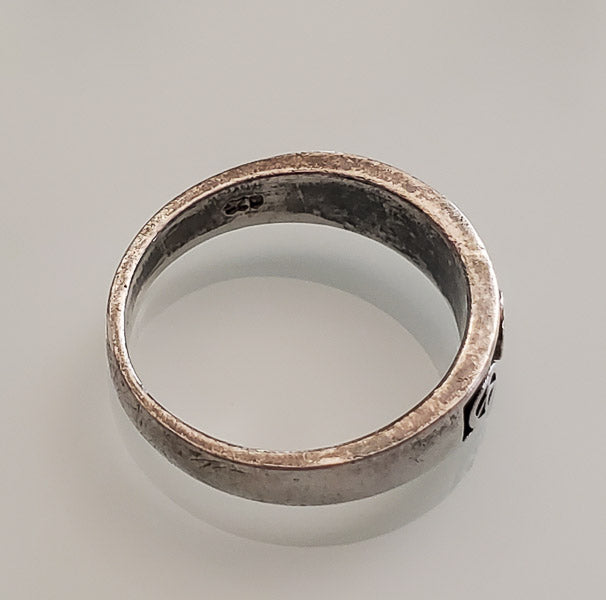 2681-Peace Sign Sterling Silver Ring sz 9