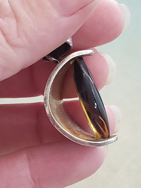 Neat Sterling Silver Resin Pendant