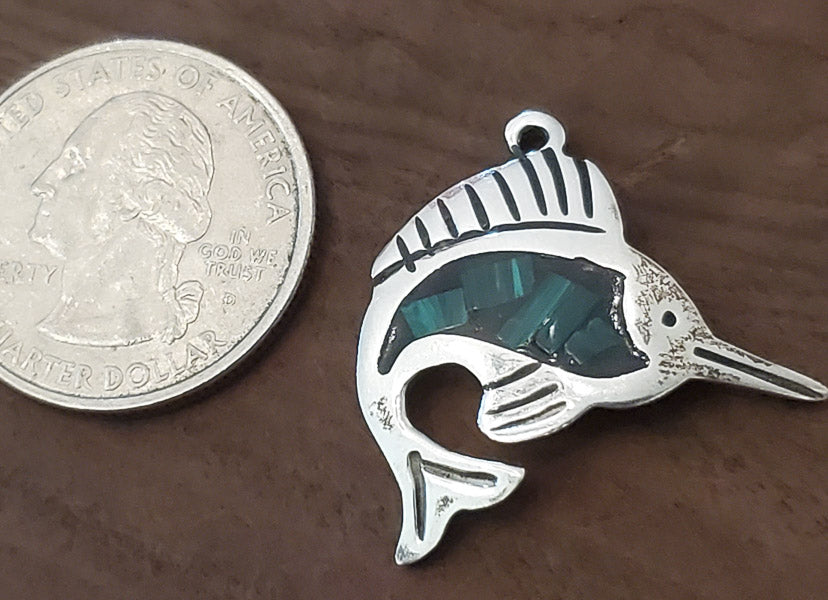 Mexico Sterling Silver Malachite Pendant